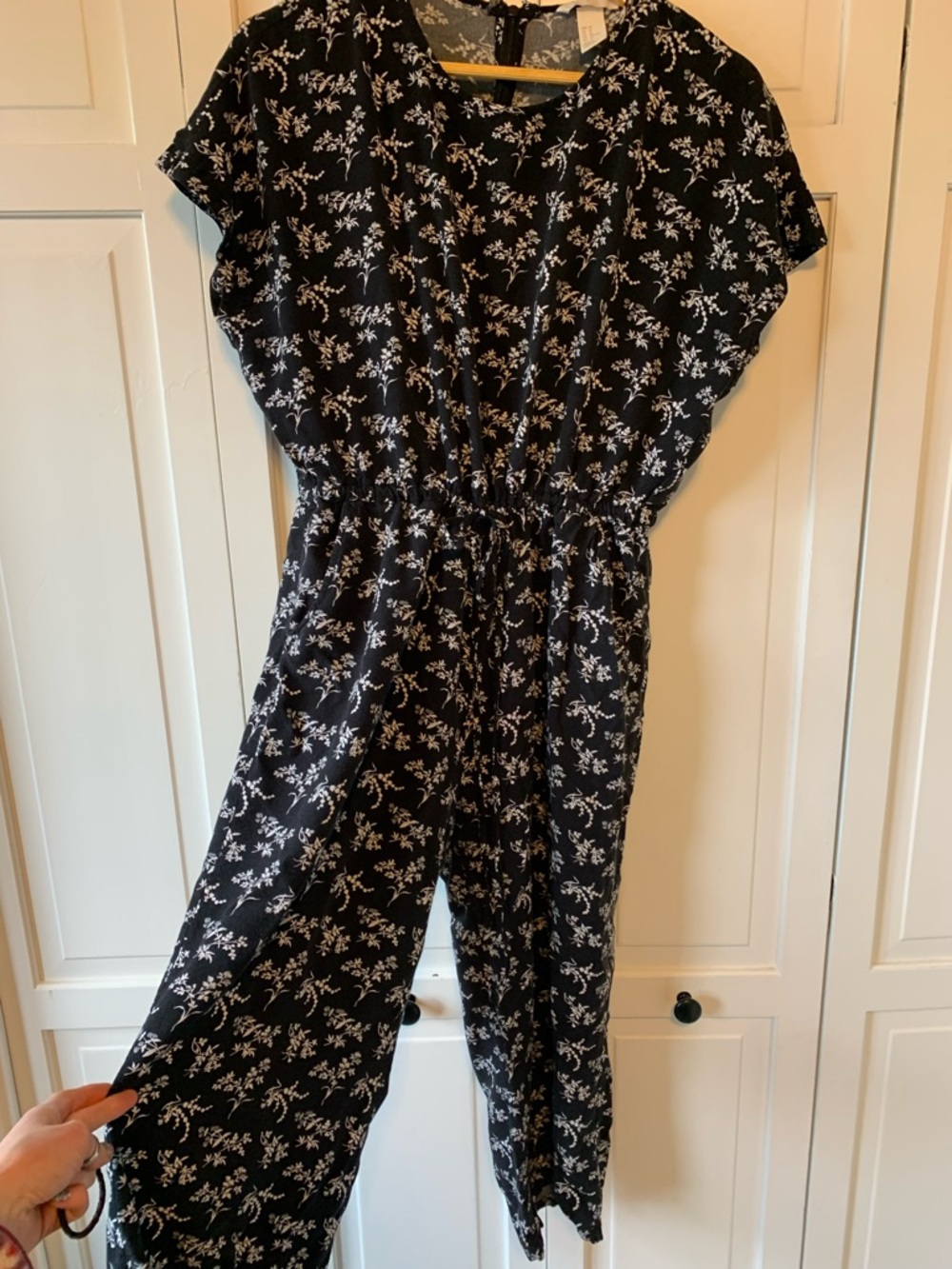 H&M Black Floral Jumpsuit